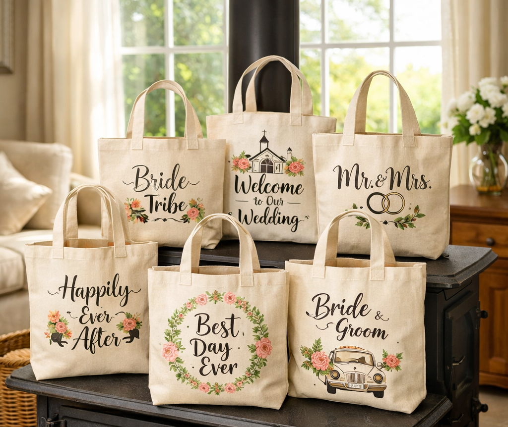 Personalized Wedding Tote Bags | Custom Canvas Gift Bag Ideas ...