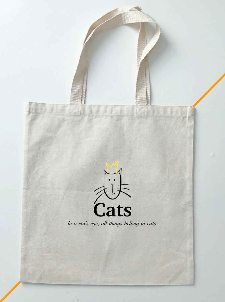 Personalized canvas tote bag gift for cat lovers - Cats & Books - Unifury