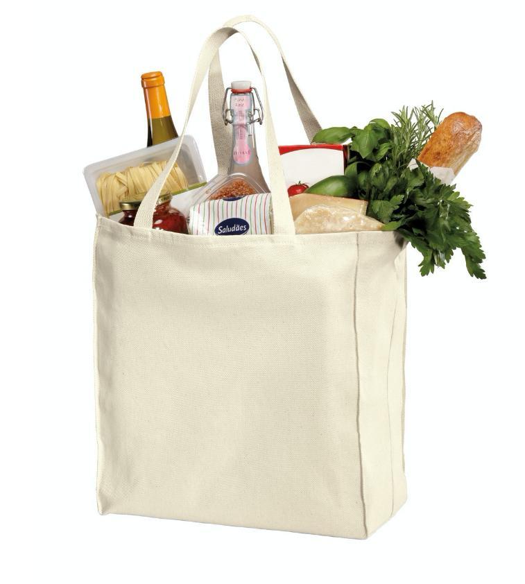 Canvas Cotton Shopper Tote Bags for Grocery Shopping
