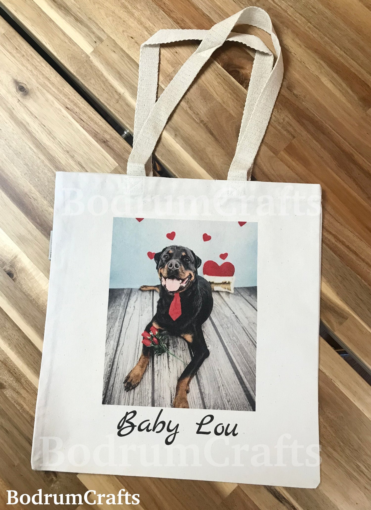 Dog Photo Printed Canvas Tote Bags