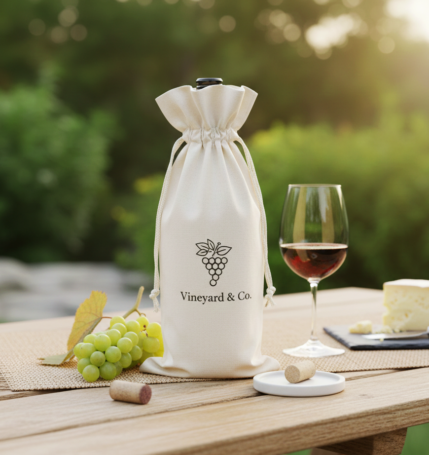 Custom Printed Cotton Wine Bags Wholesale