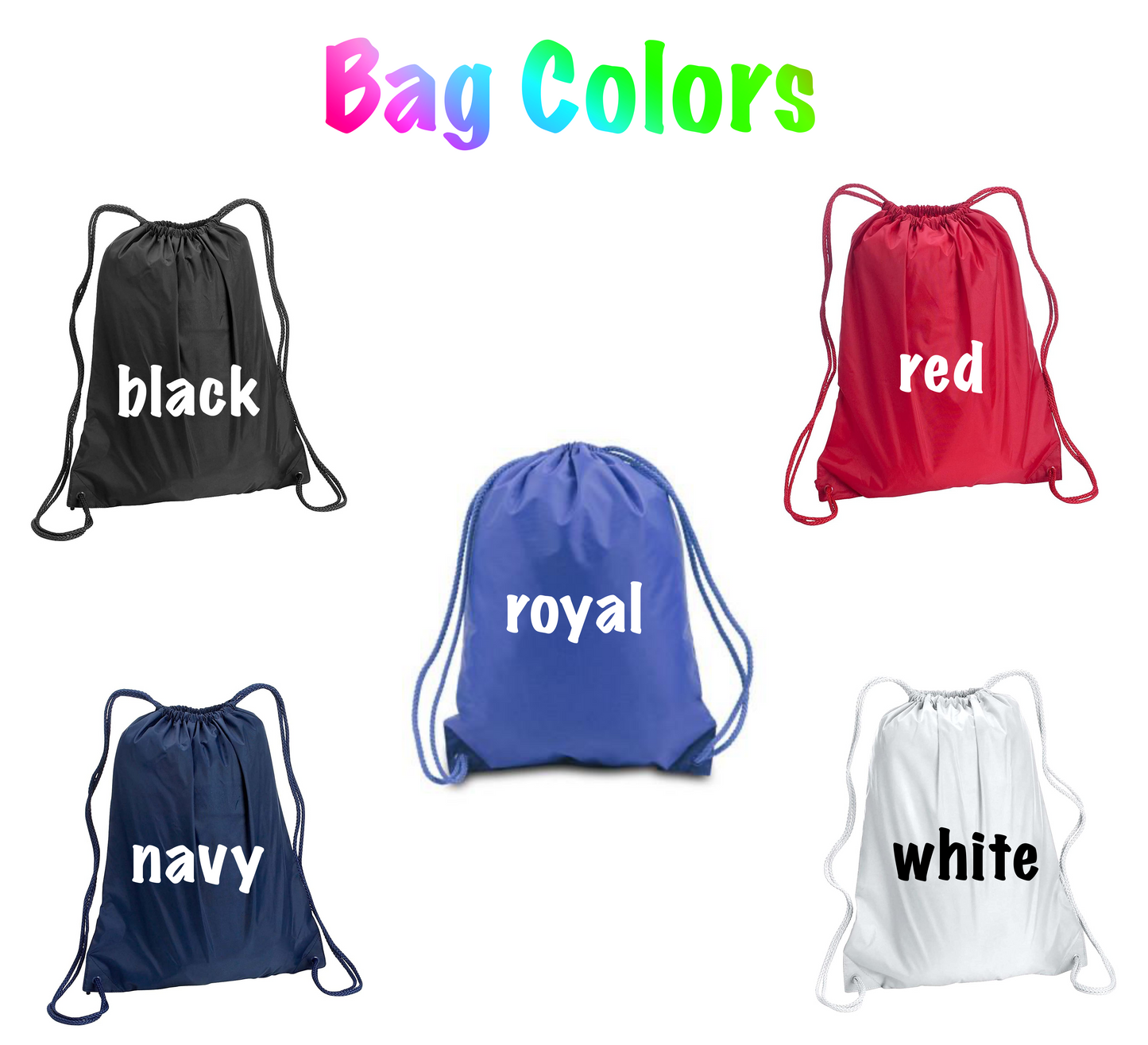 Black Color Custom Printed Drawstring Backpacks