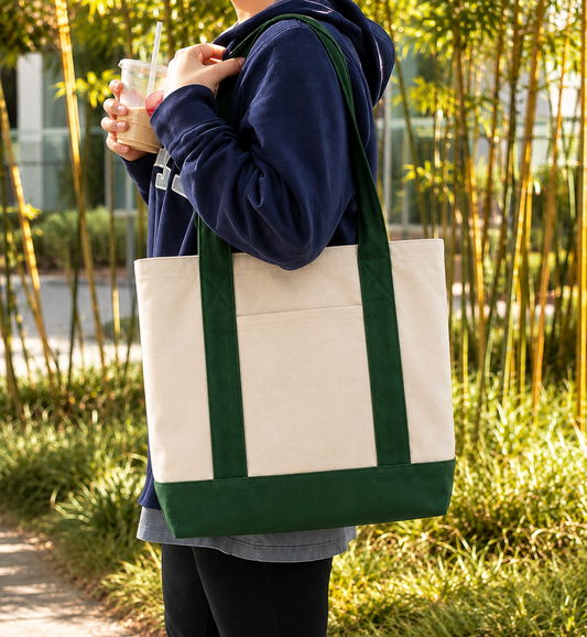 Large Canvas Tote Bag for Work, School, Beach and Grocery | B38