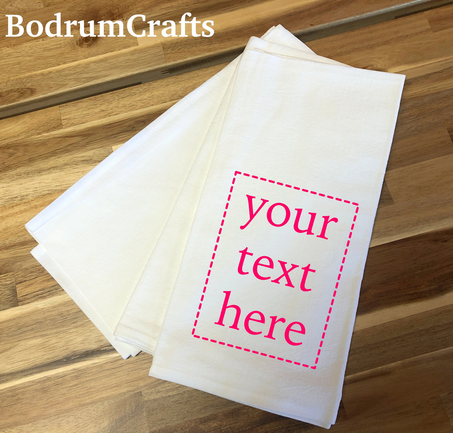 Custom Printed Monogrammed Flour Sack Tea Towels, Kitchen Dish Towel Set Edit alt text