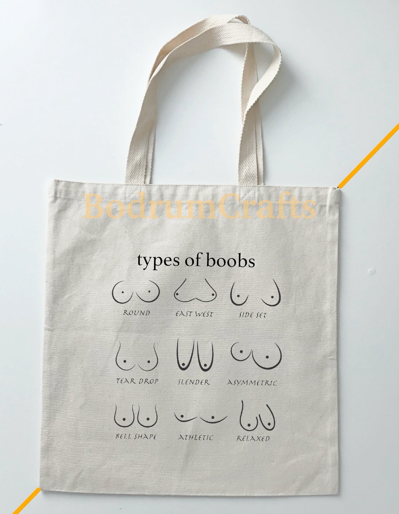 Funny Custom Design Canvas Tote Bags Boobs Printed Cute Gift Bags BodrumCrafts