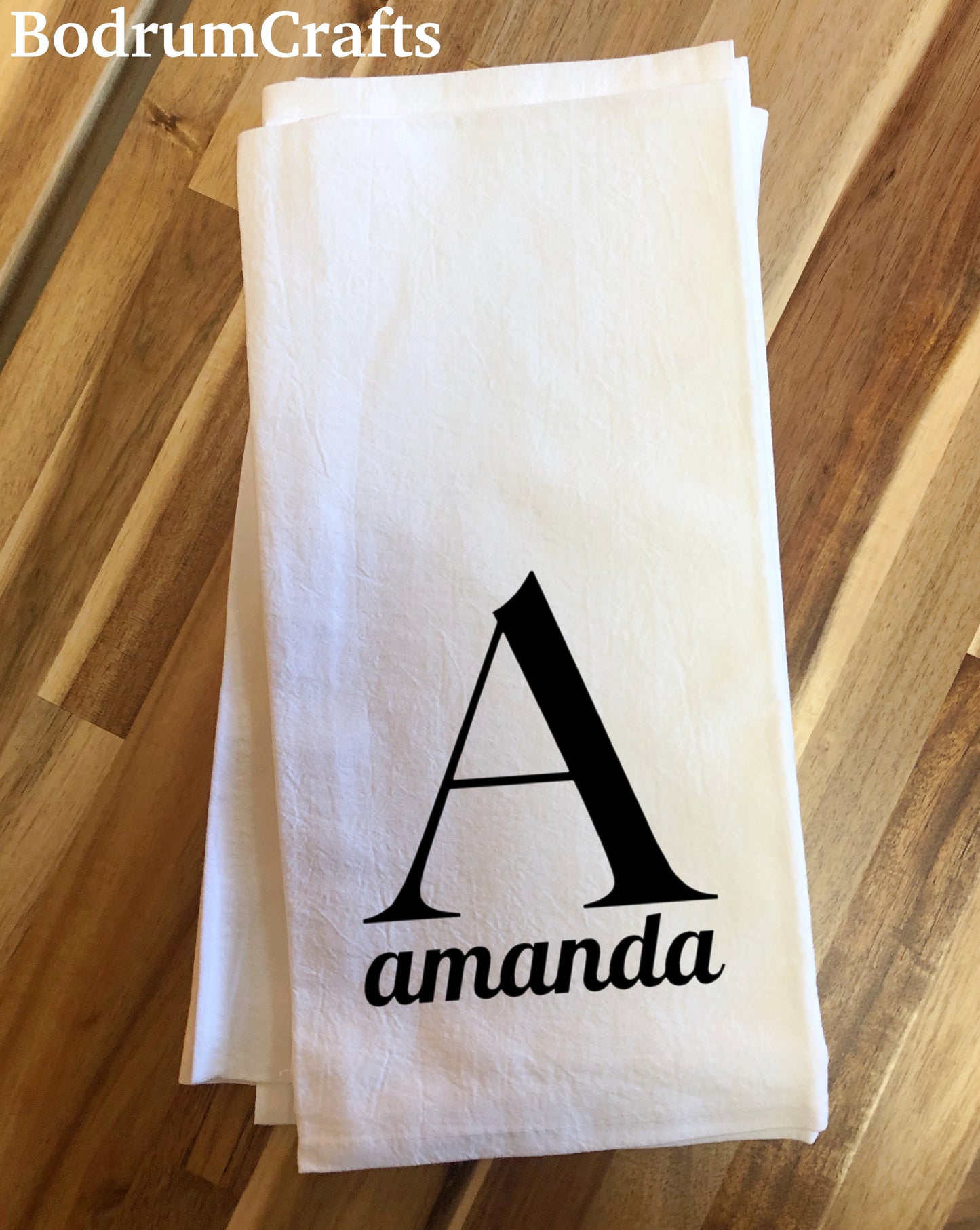 Monogram Flour Sack Kitchen Towels, Bulk Tea Dish Towels Personalized