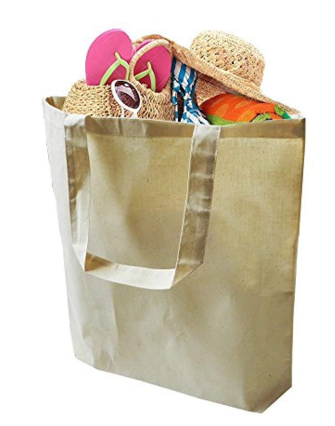 12 Eco-Pack Reusable Cotton Tote Bags, Assorted Mix Color wholesale