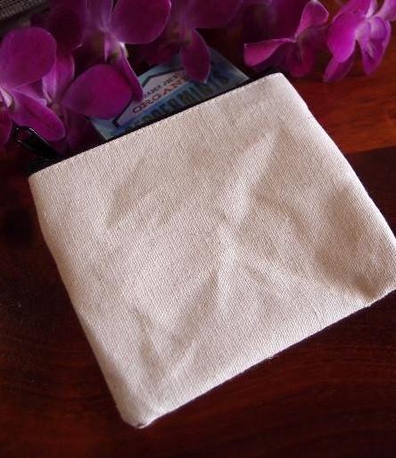 Canvas Flat Zipper Pouch Bags, Small Size