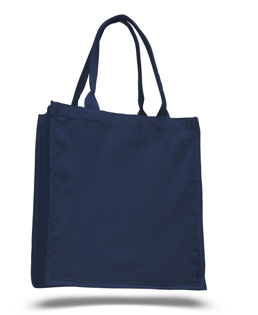 Large Carrying Shopper Canvas Tote Bags with Bottom Gusset TBS02