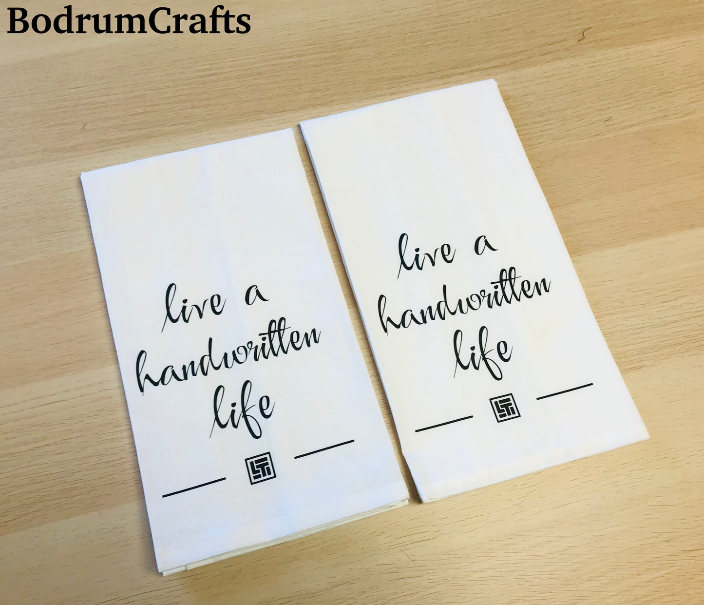 Custom Printed Monogrammed Flour Sack Tea Towels, Kitchen Dish Towel Set