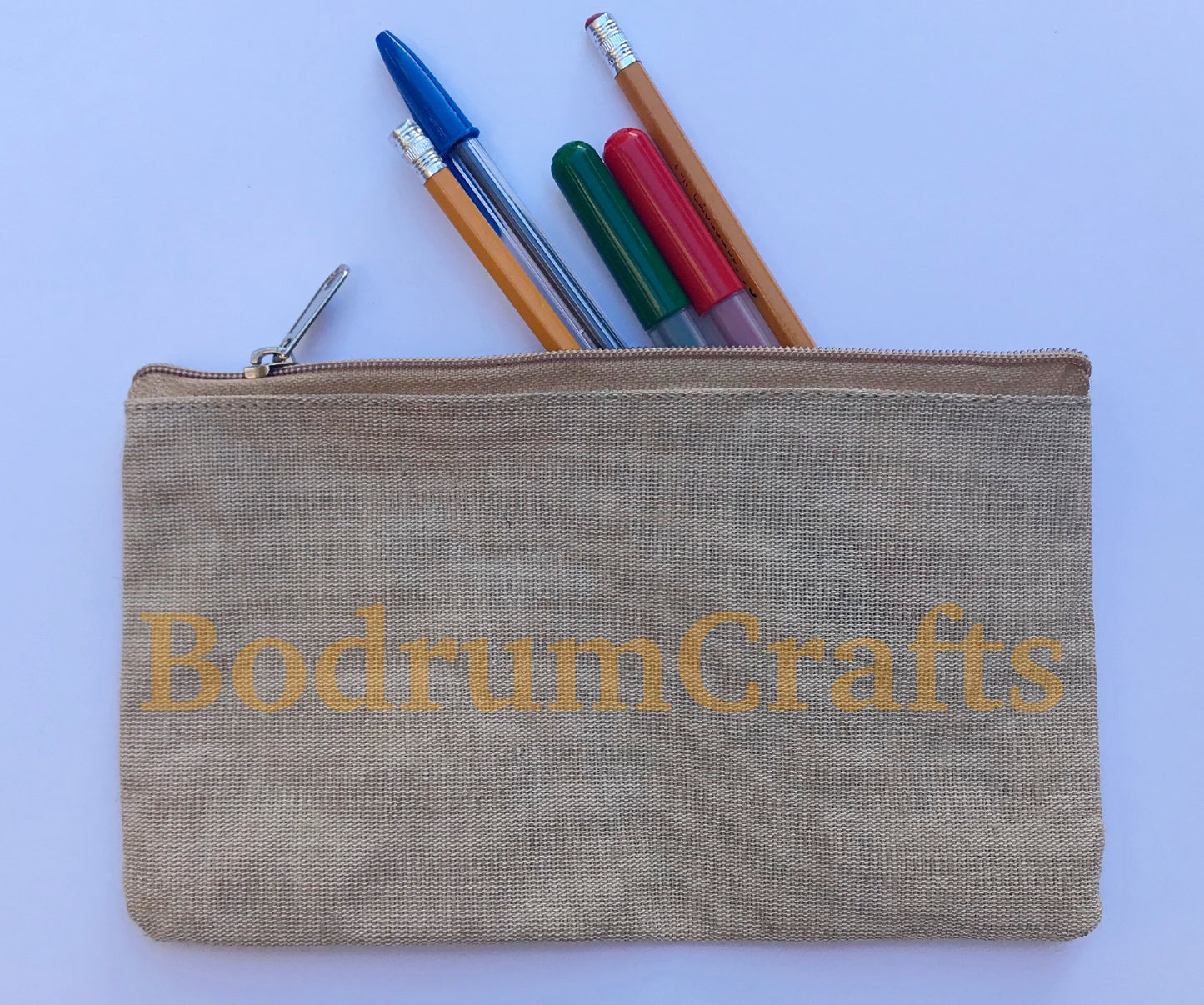 Jute Blend Zipper Pouch Bags, Multi-Purpose Travel Makeup Bags Bulk