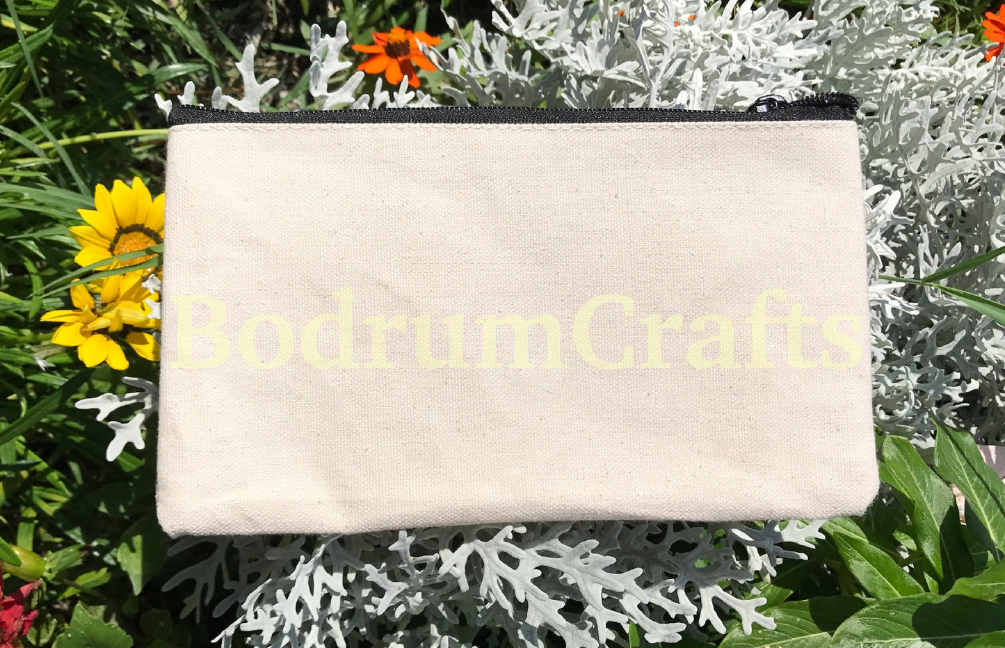 BodrumCrafts Canvas Zipper Pouch Bags, Multi-Purpose Travel Makeup Bags Wholesale Bulk