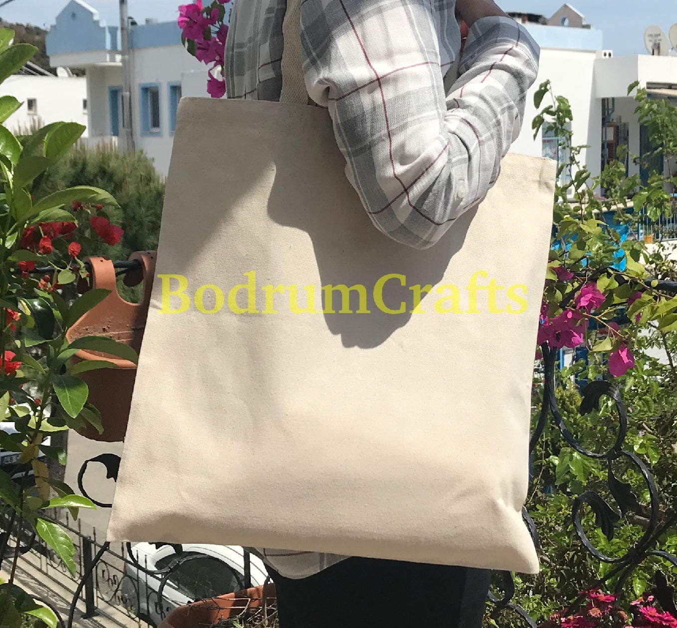 BodrumCrafts Wholesale Heavy Duty Plain Canvas Tote Bags, in Bulk Cheap Totes