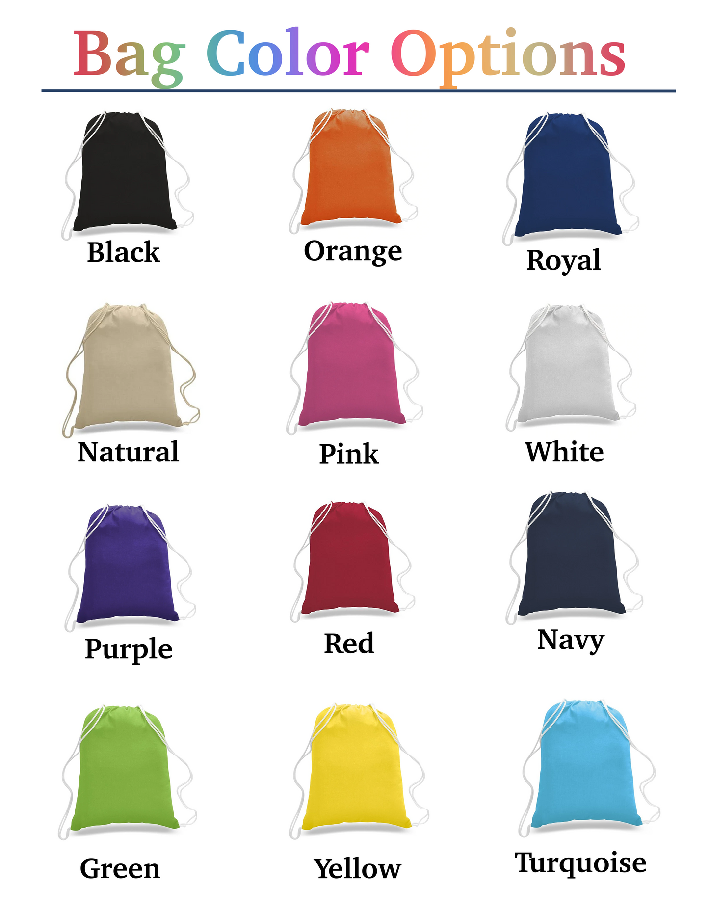 Customize Cotton Drawstring Backpacks Wholesale with Your Logo or Artworks