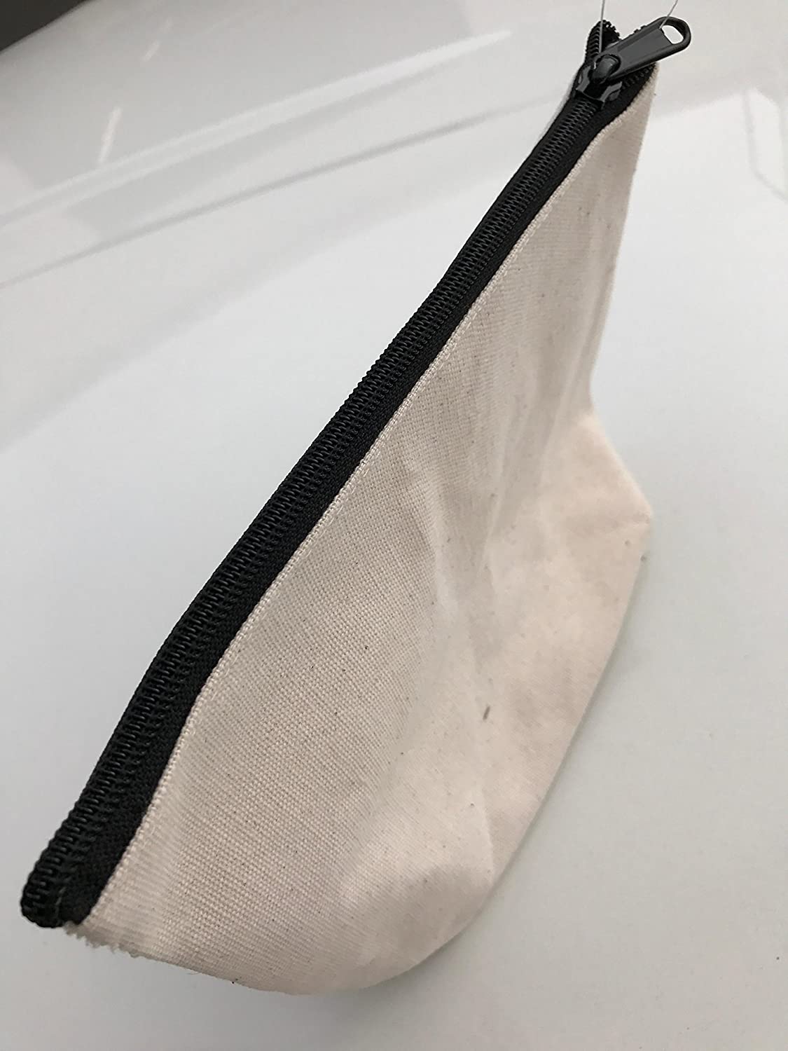 wholesale 8" Canvas Fabric Zipper Pouch Bags with Gusset, Cosmetic Makeup Bags