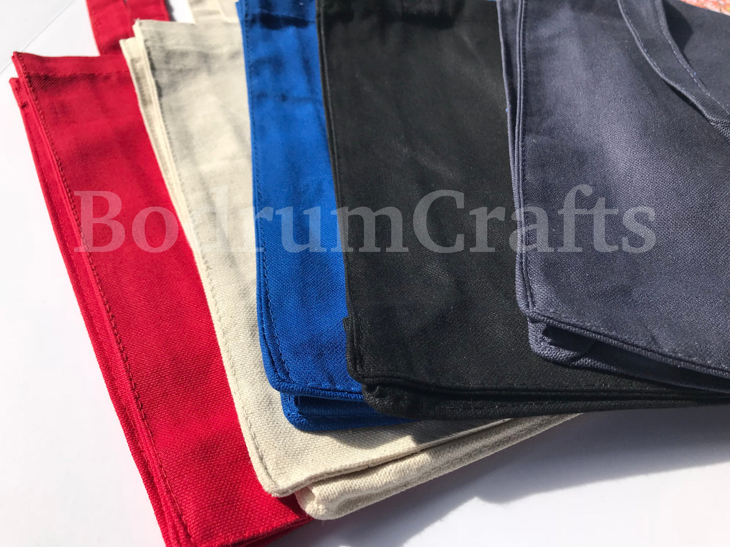 Wholesale Heavy Canvas Tote Bags Small Size, Black, Red, Royal, Navy Blue Color, Cheap Bulk Totes