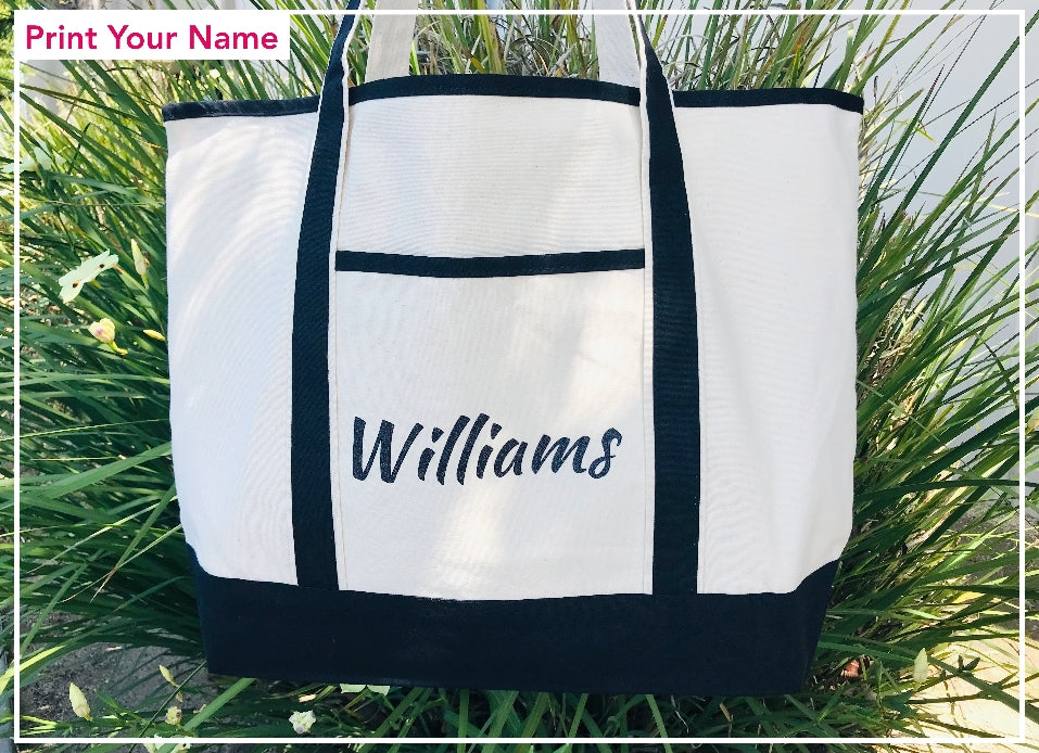 Custom Name Printed Tote Bags, Personalized Canvas Tote Bag With Names