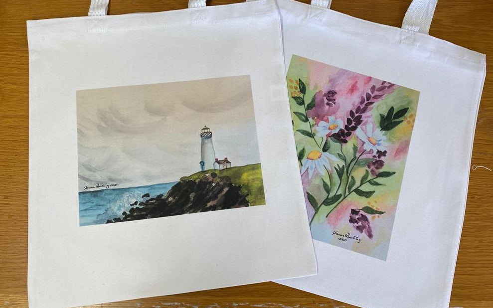 Custom Personalized Organic Canvas Tote Bags in Full Color