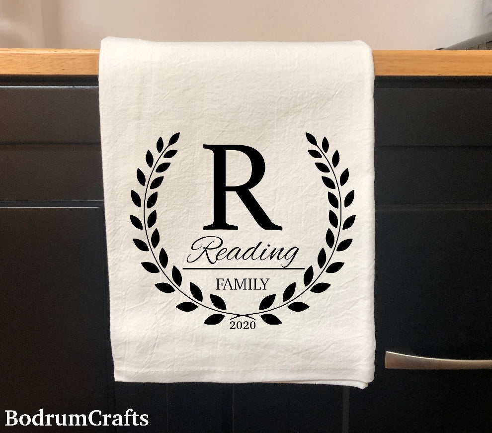 Custom Personalized Flour Sack Towels. We provide DTG digital printing service. You can print your business logo, photo, monogram, image or any text.