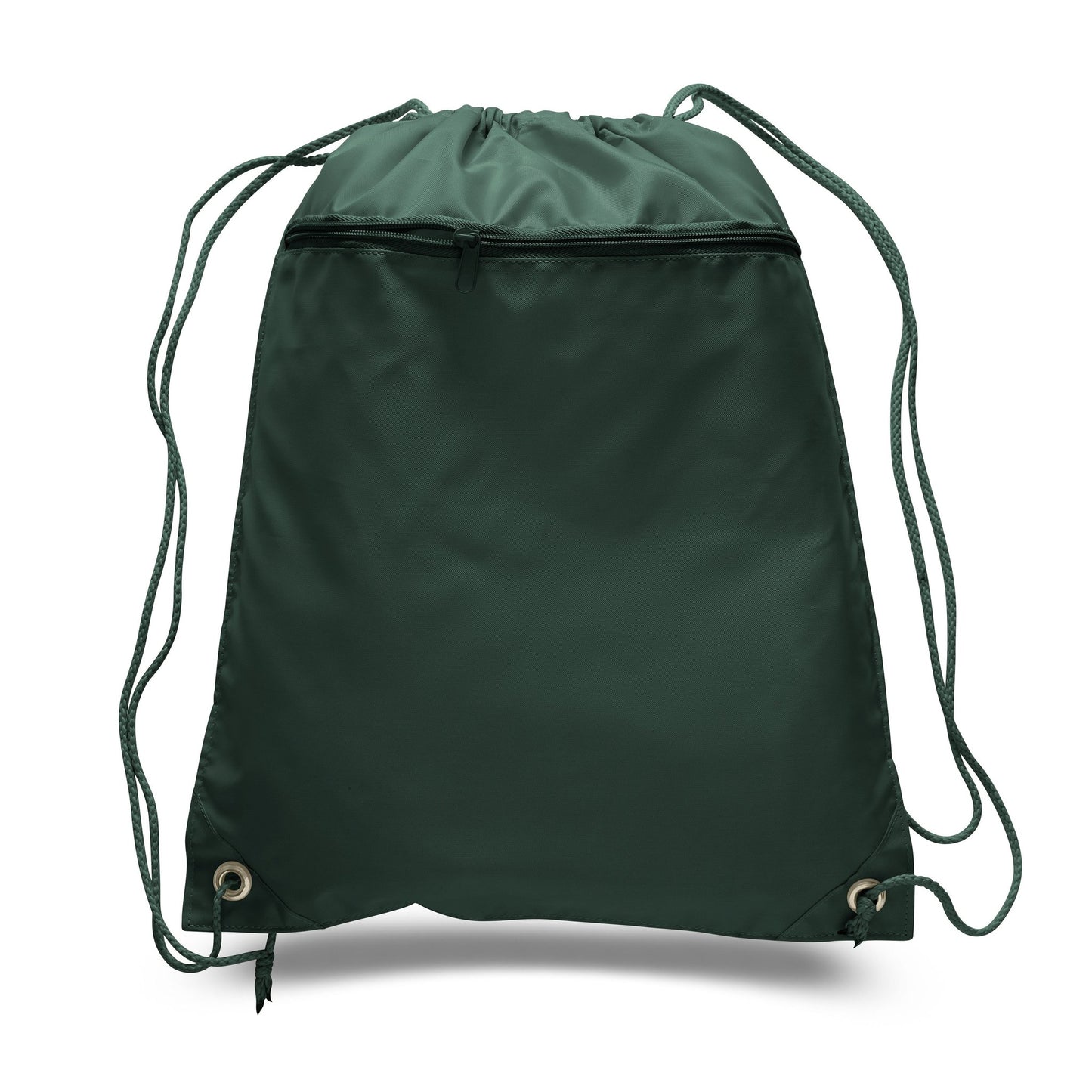 Mytotebags wholesale Polyester Sports Drawstring Backpack with Front Zippered Pocket