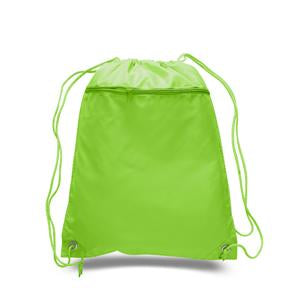 Mytotebags wholesale Polyester Sports Drawstring Backpack with Front Zippered Pocket