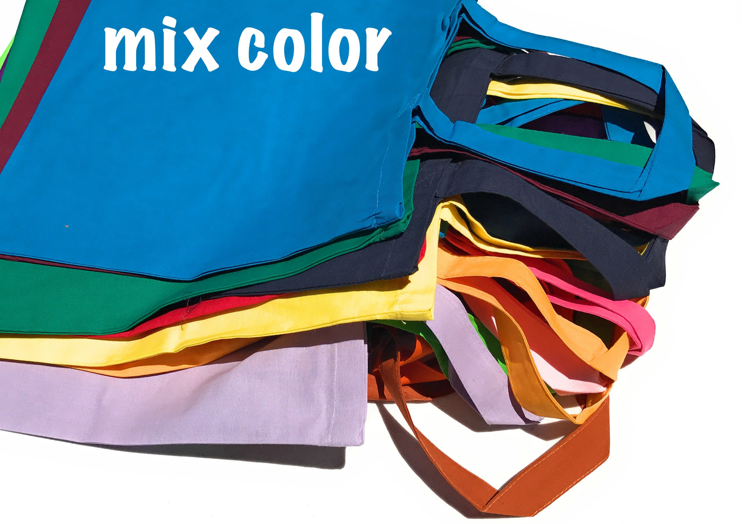 wholesale canvas cotton tote bags in bulk in assorted mix color