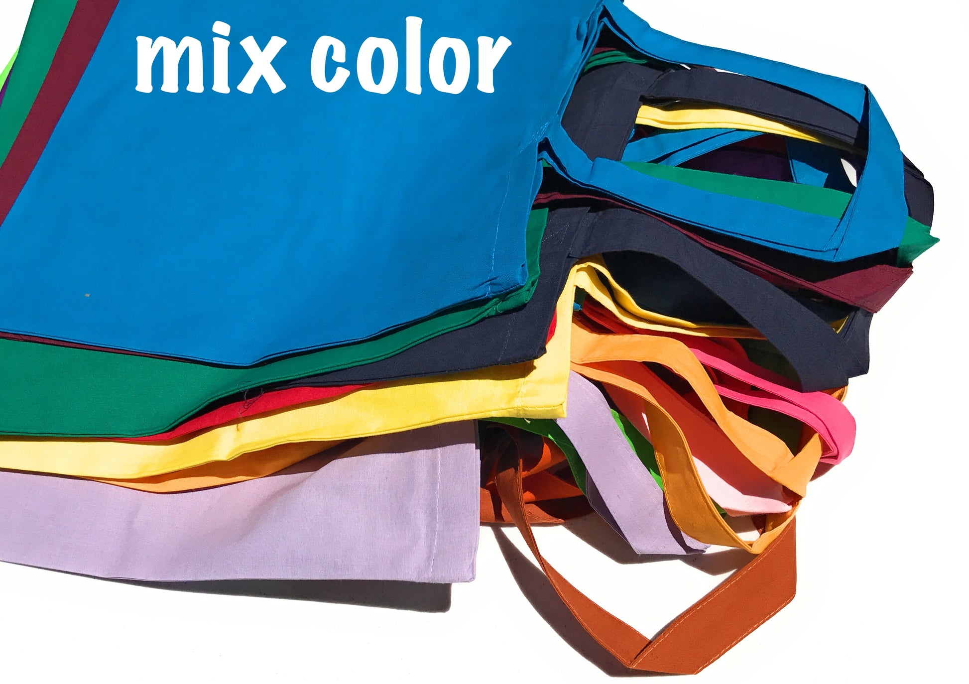 wholesale canvas cotton tote bags in bulk in assorted mix color
