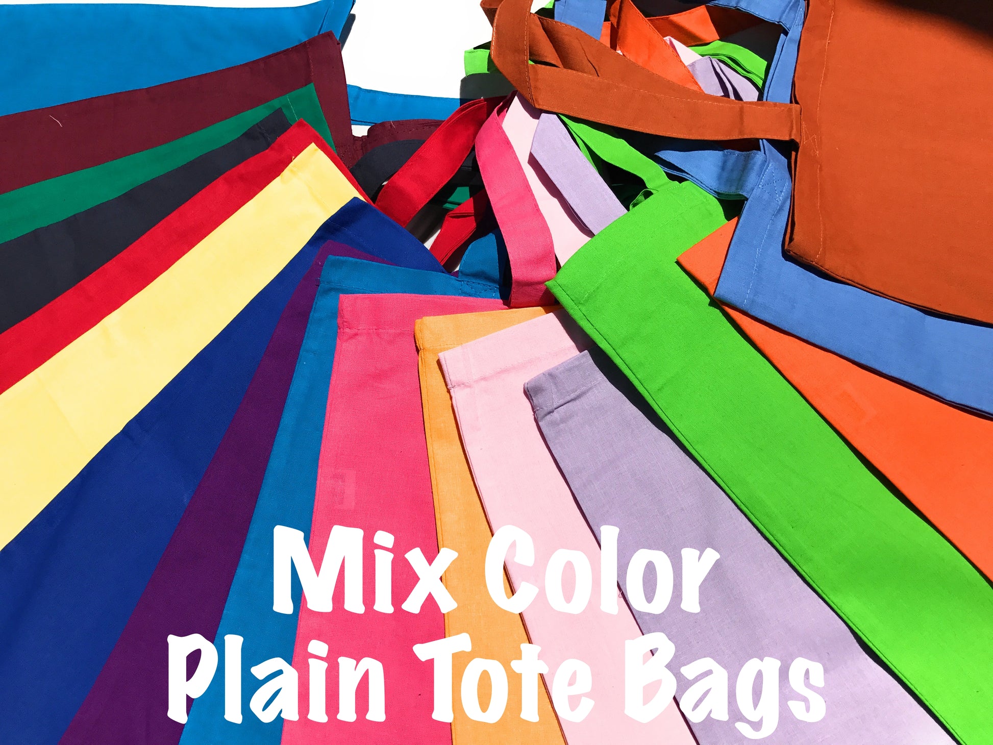 wholesale canvas cotton tote bags in bulk in assorted mix color