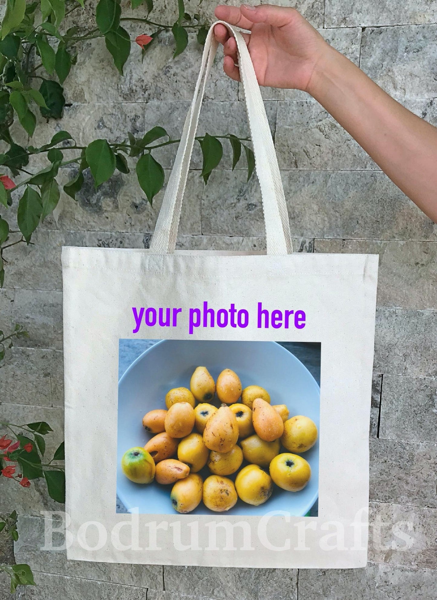 Bulk Custom Screen Printed Heavy Canvas Tote Bags Personalized Wholesale by BodrumCrafts