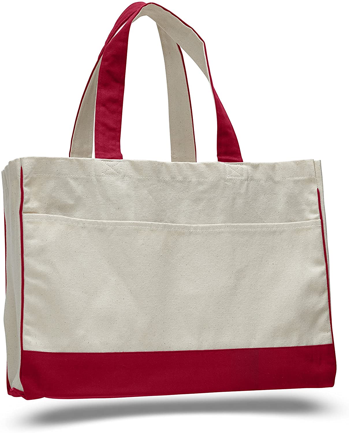 Large Size Heavy Canvas Shopping Grocery Tote Bags, Large Front Pocket