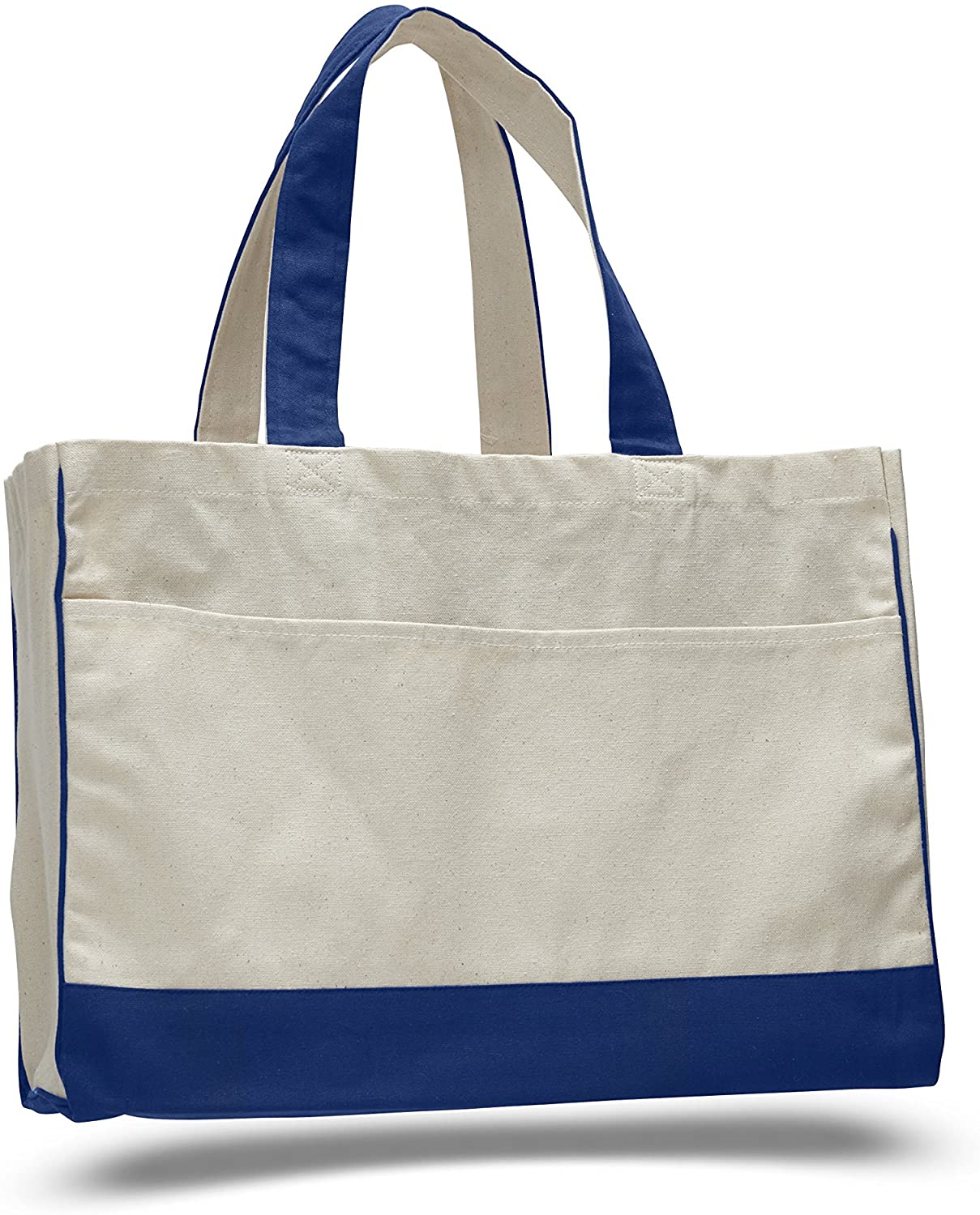 Large Size Heavy Canvas Shopping Grocery Tote Bags, Large Front Pocket