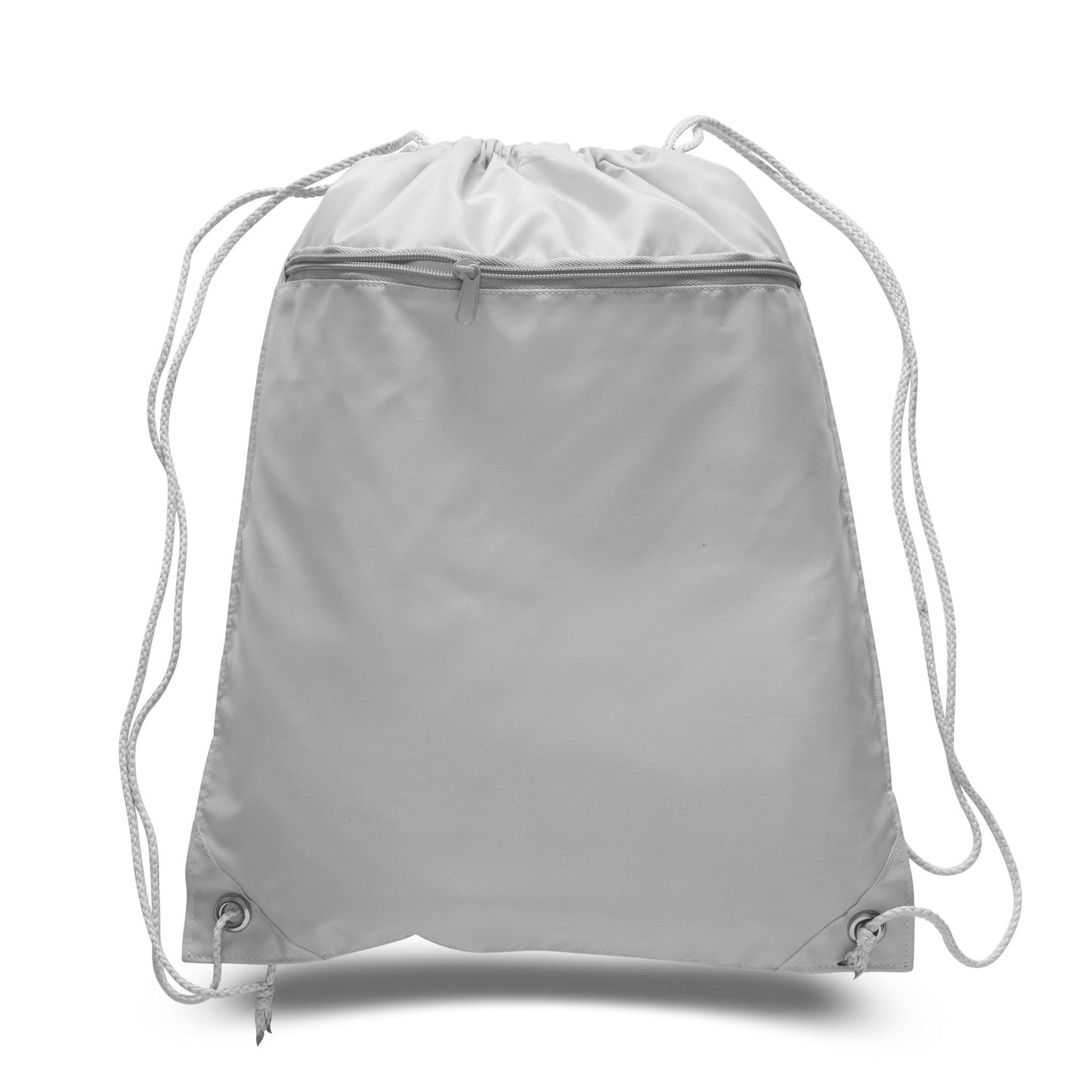 Mytotebags wholesale Polyester Sports Drawstring Backpack with Front Zippered Pocket