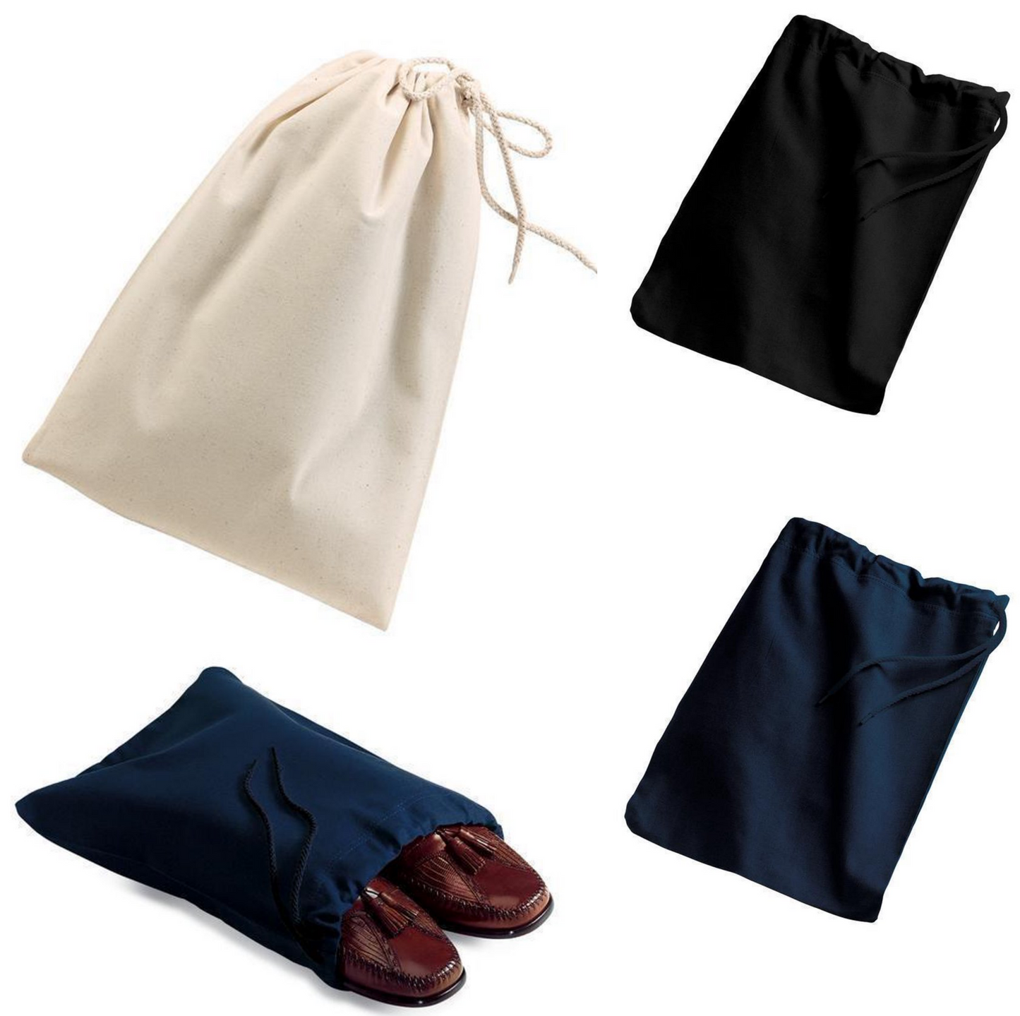 Wholesale Canvas Cotton Shoes Bags with Drawstring Sacks bulks