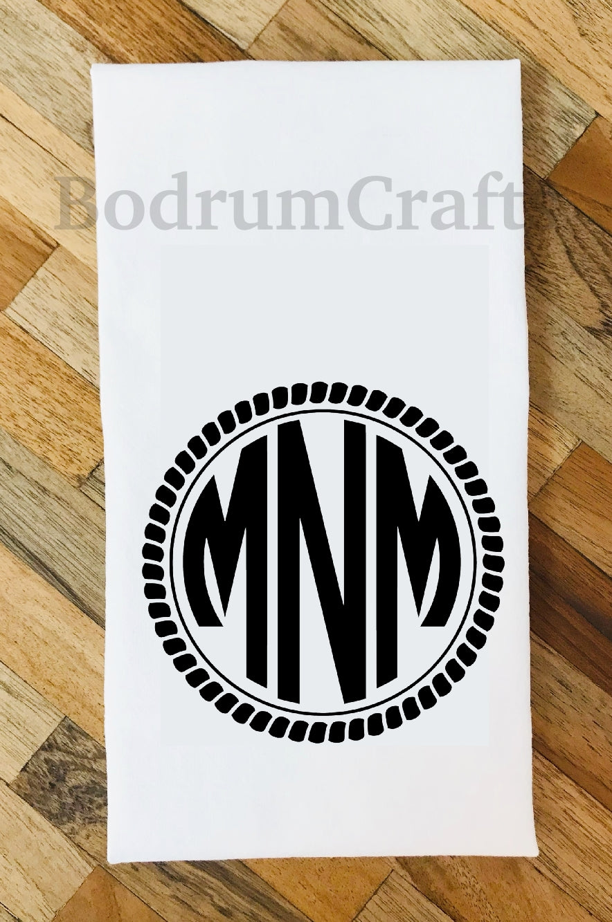 Monogram Flour Sack Kitchen Towels