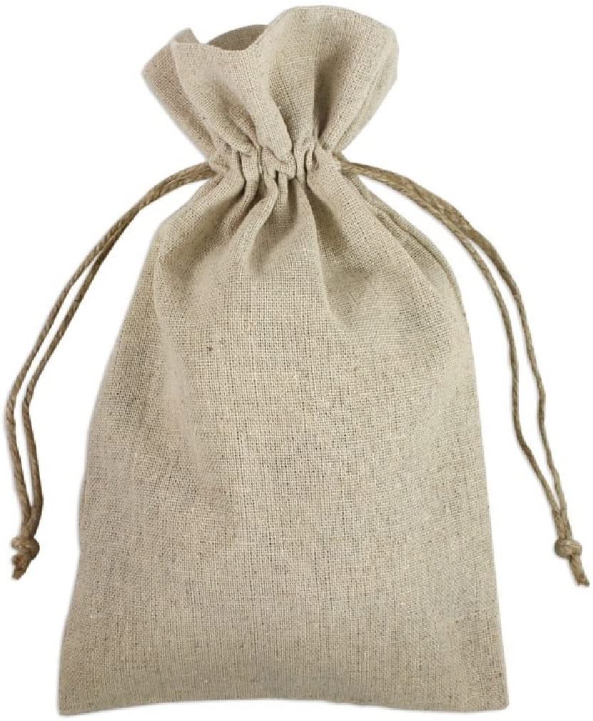 Wholesale Natural Linen Fabric Sacks Bags With Drawstrings, Bulk Muslin Gift Small Mini Bags