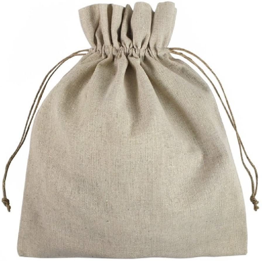 Wholesale Natural Linen Fabric Sacks Bags With Drawstrings, Bulk Muslin Gift Small Mini Bags
