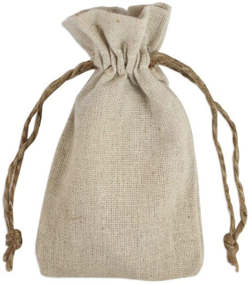 Wholesale Natural Linen Fabric Sacks Bags With Drawstrings, Bulk Muslin Gift Small Mini Bags