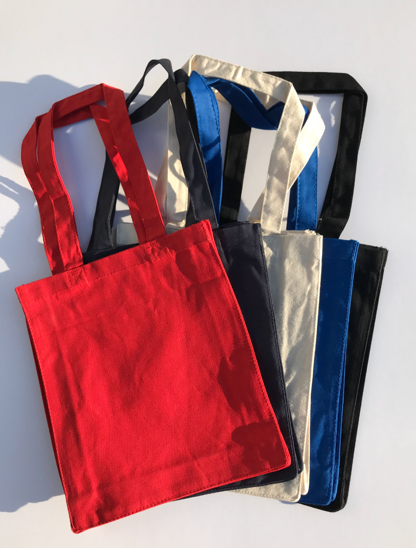 Wholesale Red Color Canvas Reusable Shopping Tote Bags in Bulk