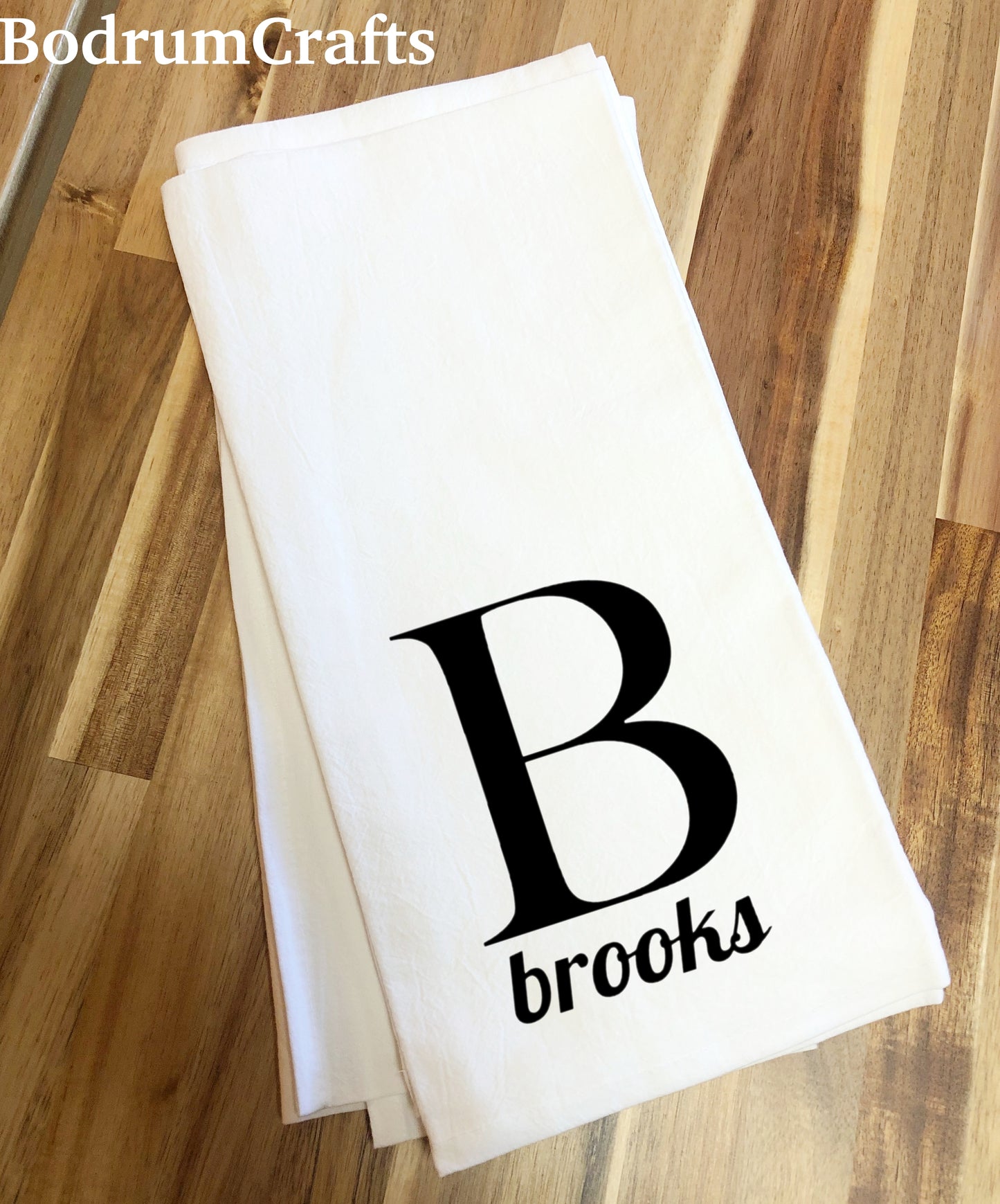 Monogram Flour Sack Kitchen Towels, Bulk Tea Dish Towels Personalized Edit alt text