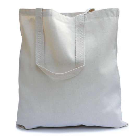 Reusable Blank Canvas Tote Bag with Bottom Gusset