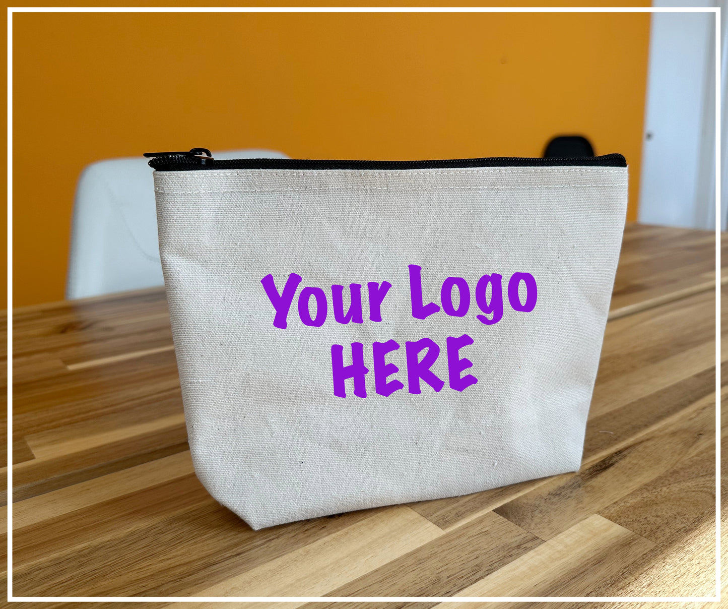 Canvas Makeup Bags & Cosmetic Pouches, Custom Logo Printing | 8" x 5.5" x 2" | BC-43