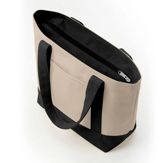 Stylish Canvas Tote Bags ( Top Zipper ) with Custom Logo Print