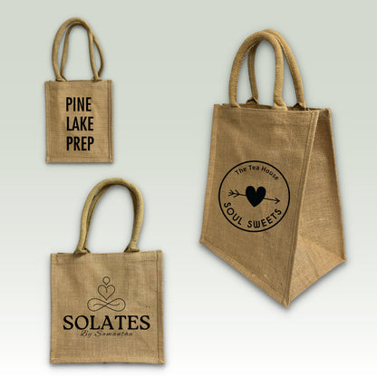 Custom Printed Jute Tote Bags with Logo