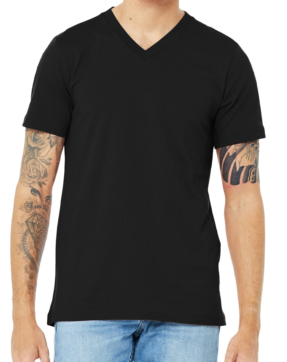 Custom Printed T-Shirt, Unisex Jersey Short Sleeve V-Neck Tee