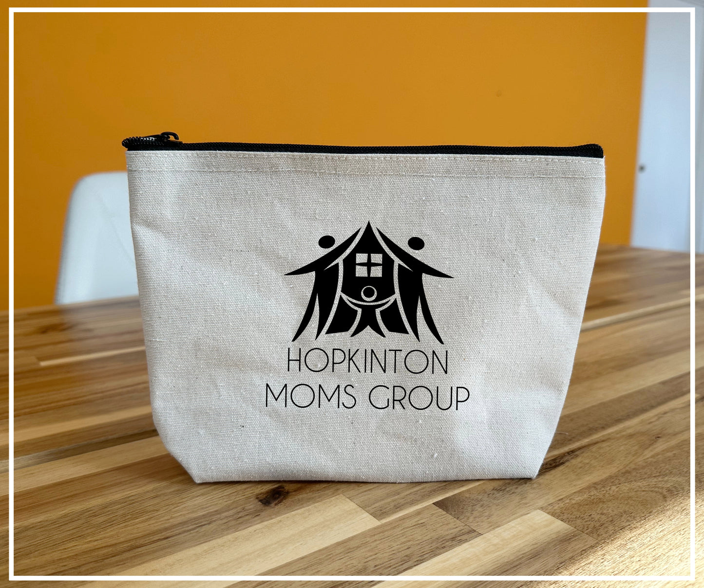 Canvas makeup bag and cosmetic pouch with custom logo printing
