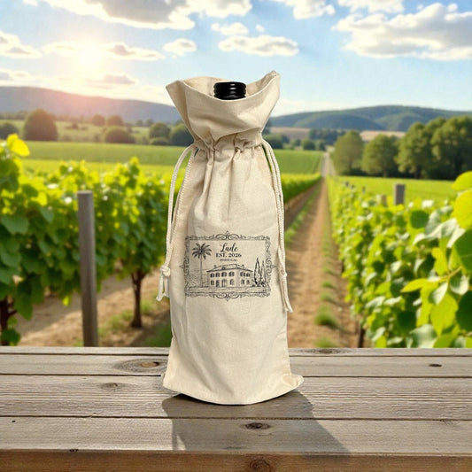 Custom Printed Cotton Wine Bags with Logo