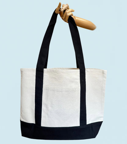 Black Color Canvas Tote Bags for Everyday Use