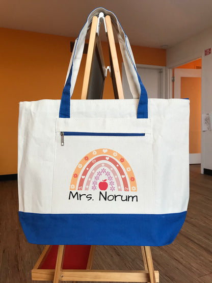 Custom printed tote bag for teachers appreciation gift
