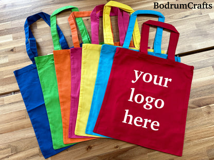 Color Cotton Tote Bags with Custom Logo Printing