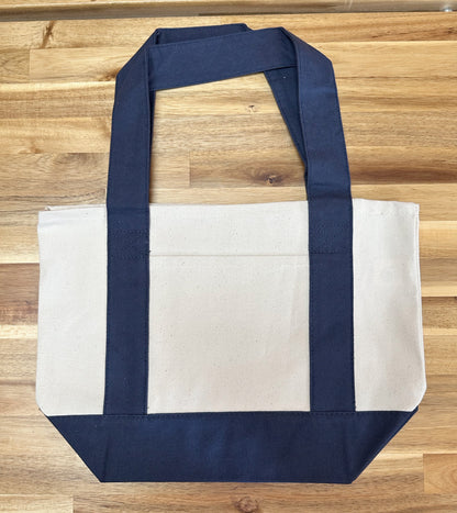 Mini canvas tote bag in black, 14x10 inch small carry bag for wholesale and bulk orders